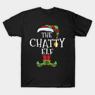 Chatty Elf Family Matching Christmas Holiday Group Gift Pajama Talkative T-Shirt